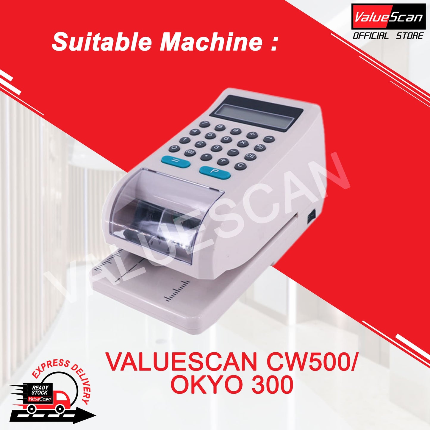 CHEQUE WRITER INK ROLLER ~ VALUESCAN CW500/ OKYO 300