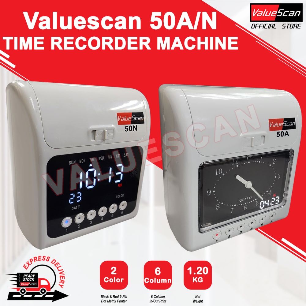 Valuescan 50A -Analog / 50N - Digital Time Recorder / Punch Card Machine