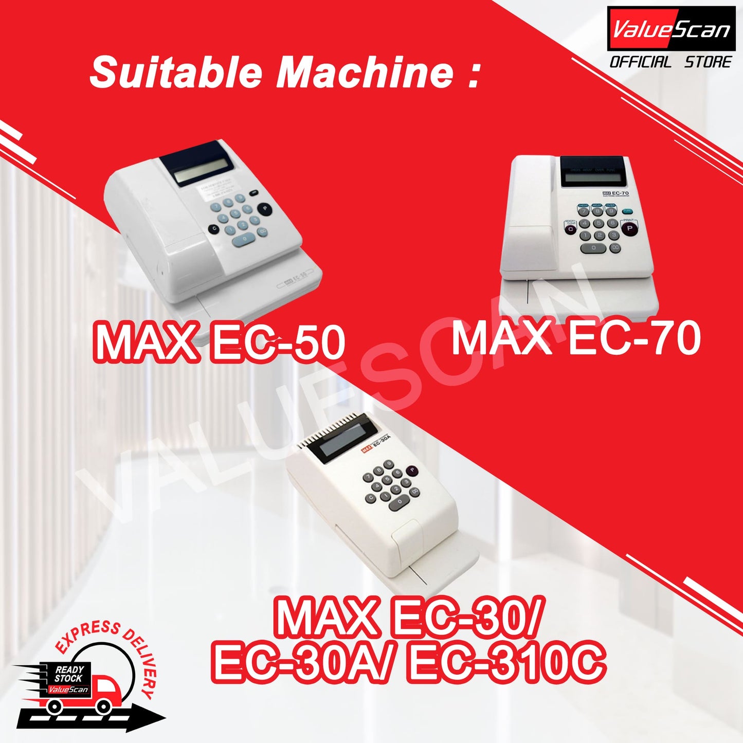 CHEQUE WRITER INK ROLLER ~ MAX EC-30A/ EC-70/ EC-50/ EC-310C/ EC-30