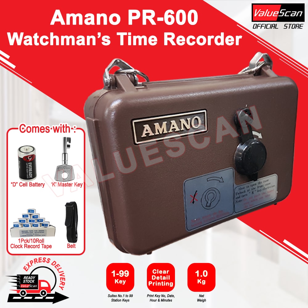 Amano PR-600 Watchman Clock Guard Tour System Watchman Patrol Time Recorder