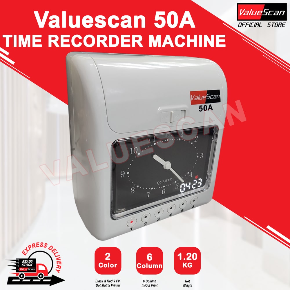 Valuescan 50A -Analog / 50N - Digital Time Recorder / Punch Card Machine
