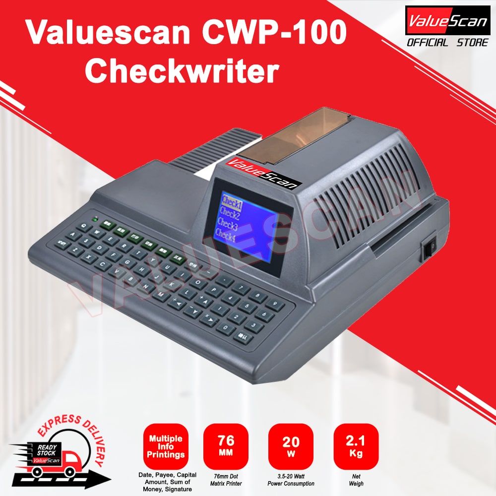 ValueScan CWP-100 CHECKWRITER / CWP100 CHEQUEWRITER