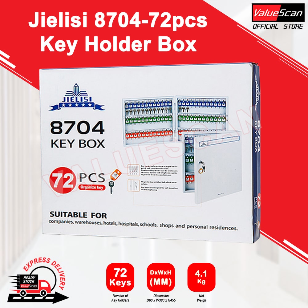 JIELISI 8704 Fully Metal Key Box / Peti Kunci Besi ~High Quality Steel Key Cabinet~ *72 keys *