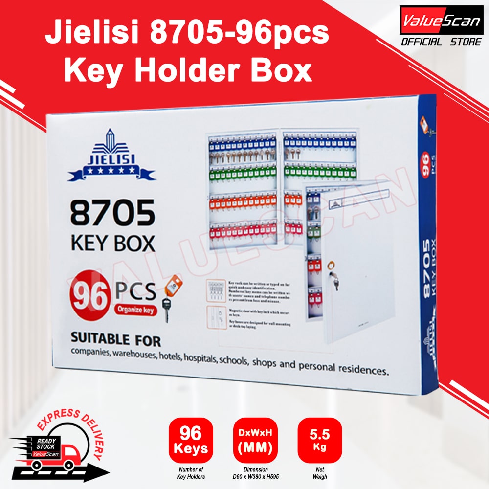 JIELISI 8705 Fully Metal Key Box / Peti Kunci Besi ~High Quality Steel Key Cabinet~ *96 keys *