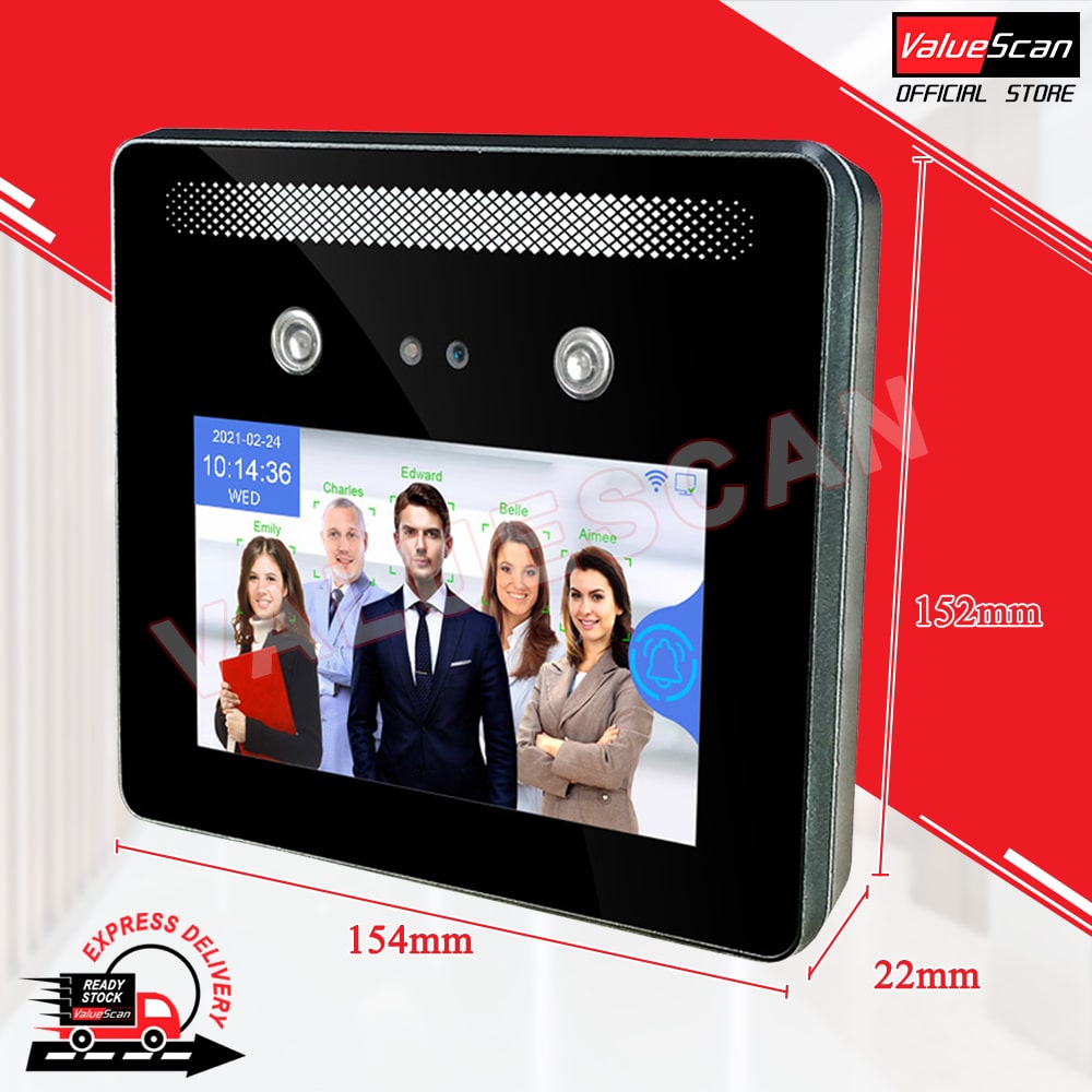 ValueScan AI-05 Face Scan Face Recognition Time Attendance / Time Recorder System-IP65 Waterproof Design