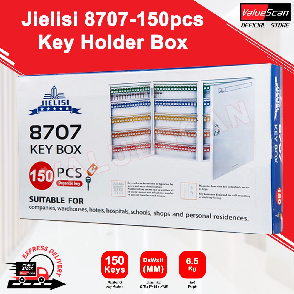 JIELISI 8707 Fully Metal Key Box / Peti Kunci Besi ~High Quality Steel Key Cabinet~ *150 keys *