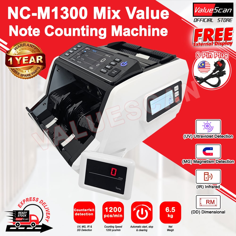 Valuescan NC-M1300 MDC Mix Value Money Bank Note Counting Machine