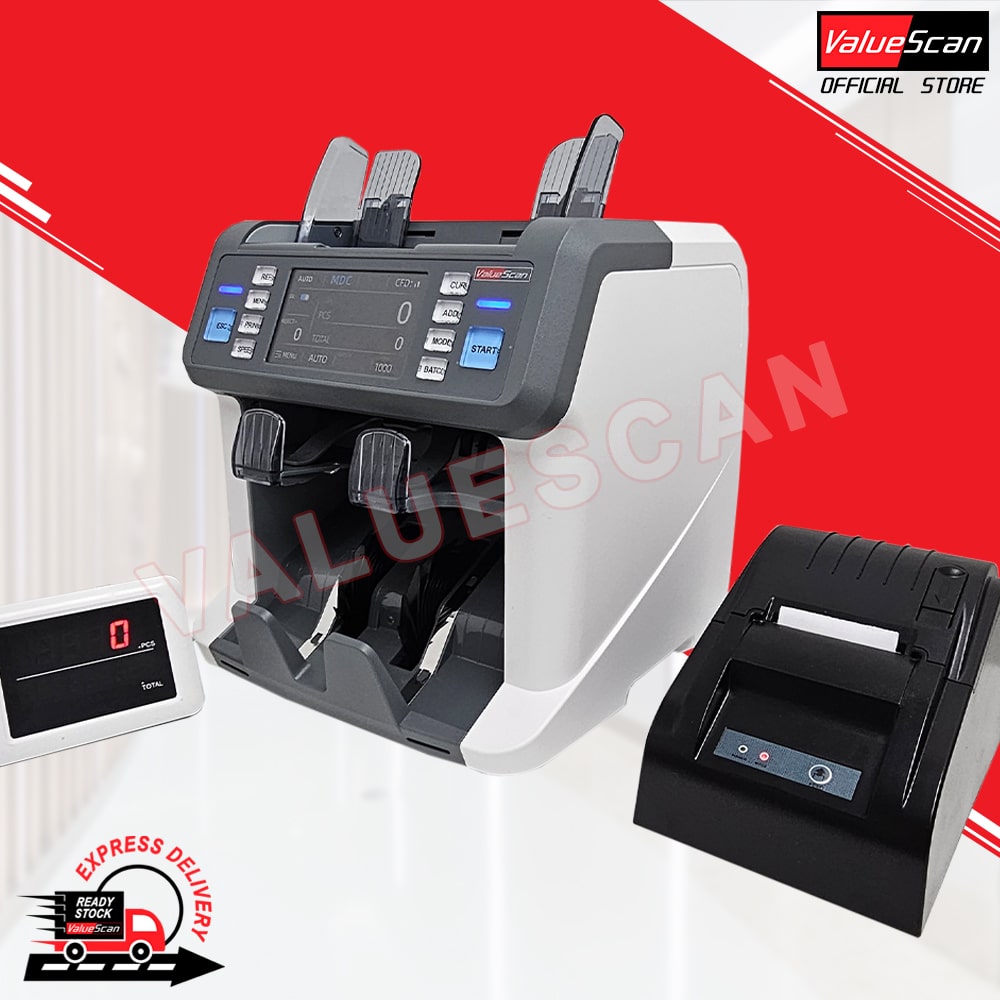 ValueScan NC-M2600 2 Pocket Heavy Duty Mix Value Counting Machine M2600 Counter Machine Count Machine Multi Dominant Counting
