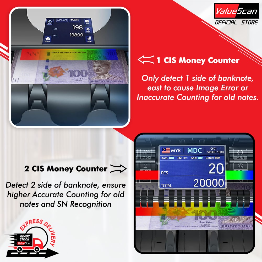 ValueScan NC-M2600 MDC 2 Pocket Heavy Duty Mix Value Counting Machine M2600 Counter Machine Count Machine Multi Dominant Counting