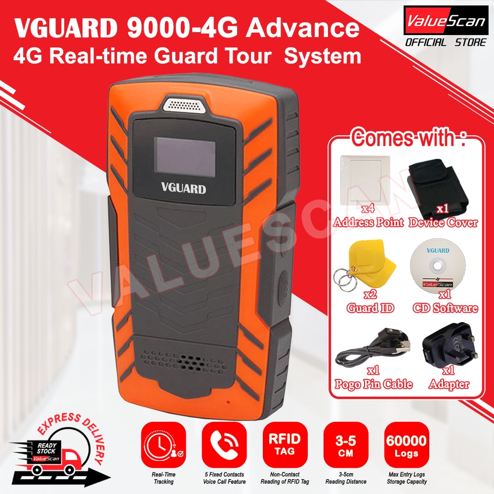 VGUARD by Valuescan 9000-4G Advance 4G Real-time Watchman Patrol Guard Tour Device