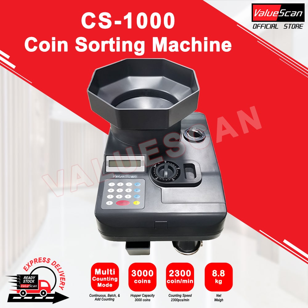 ValueScan CS-1000 Heavy Duty Coin Sorting Machine / Coin Sorter