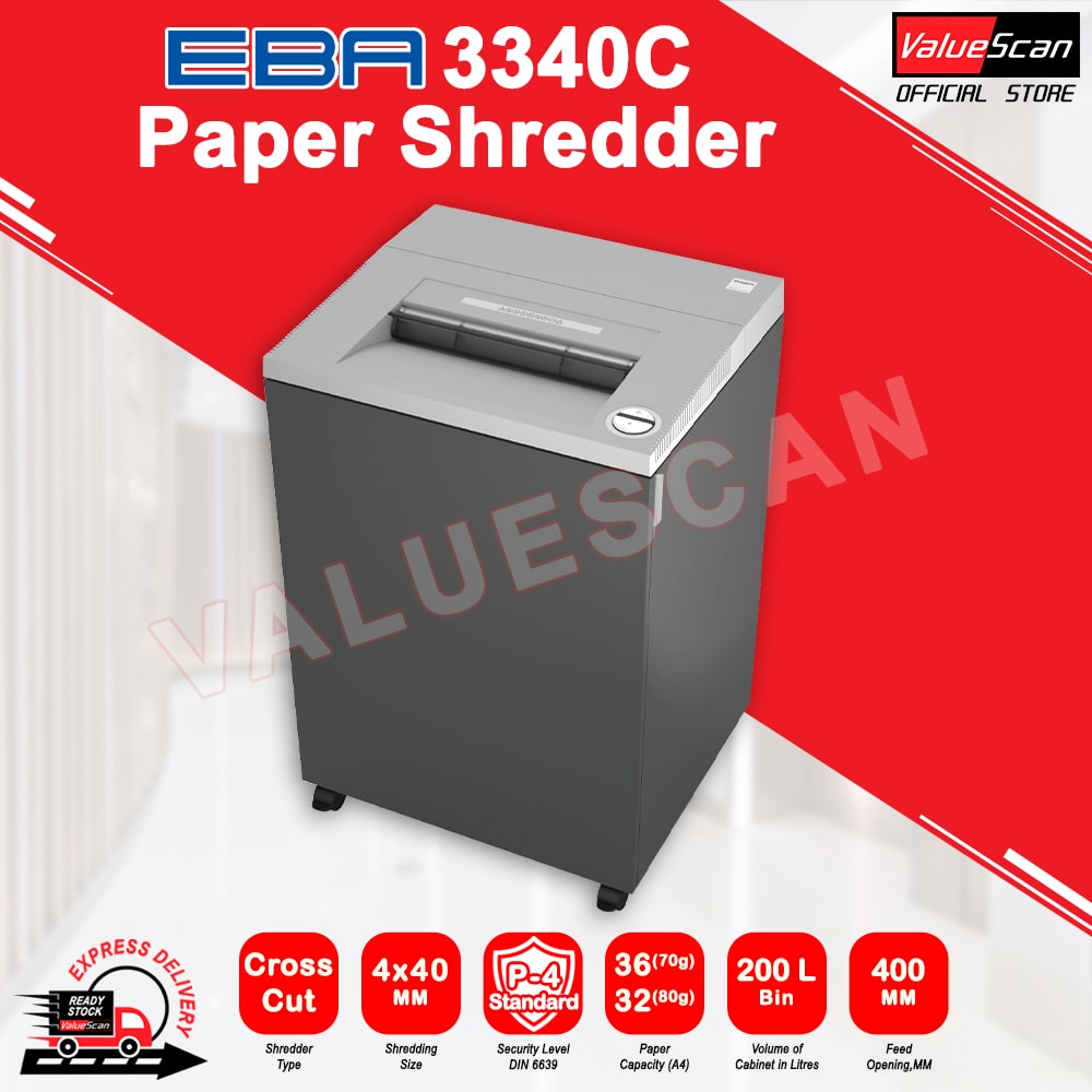 EBA 3340C Cross Cut Paper Shredder Machine / Cross Cut Document Shredding Machine