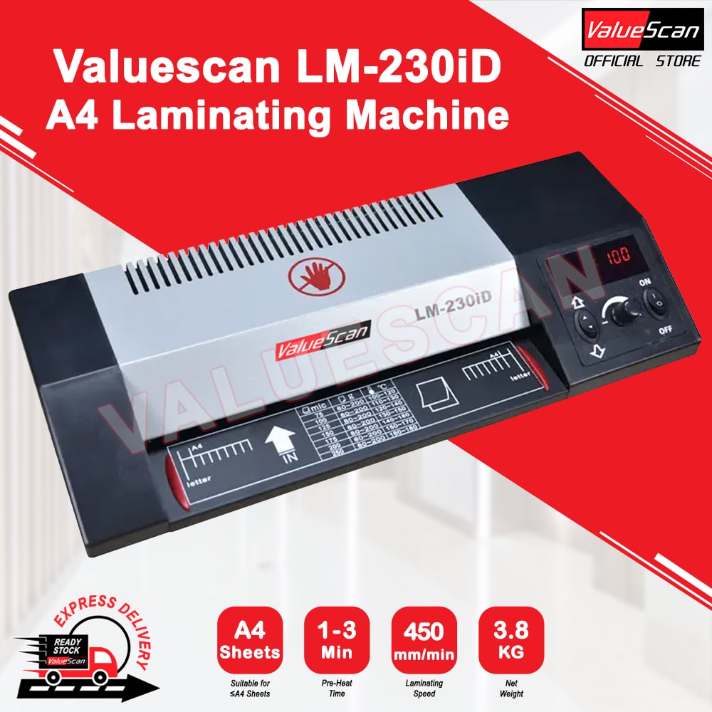 ValueScan LM-230iD A4 Laminate / Laminator / Laminating Machine