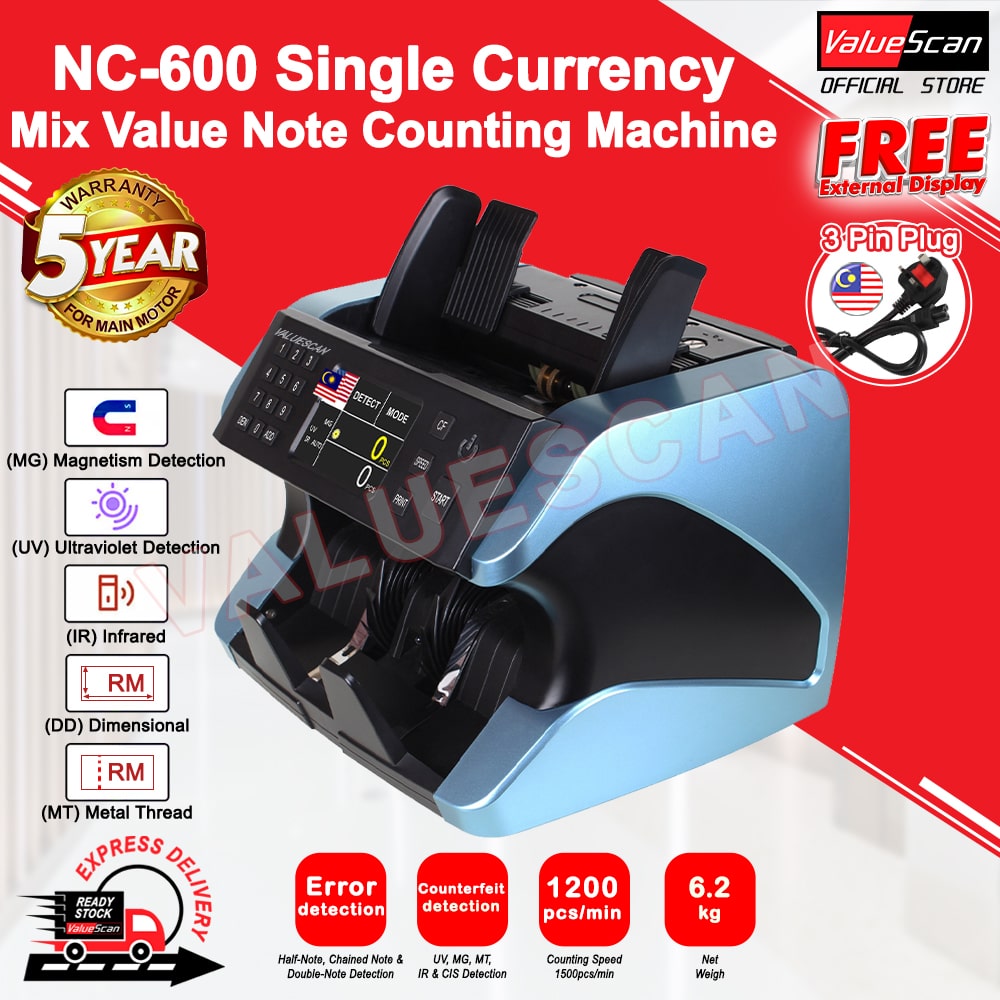 ValueScan NOTES COUNTER MACHINE NC-600 Cash Money Bill Counting Machine