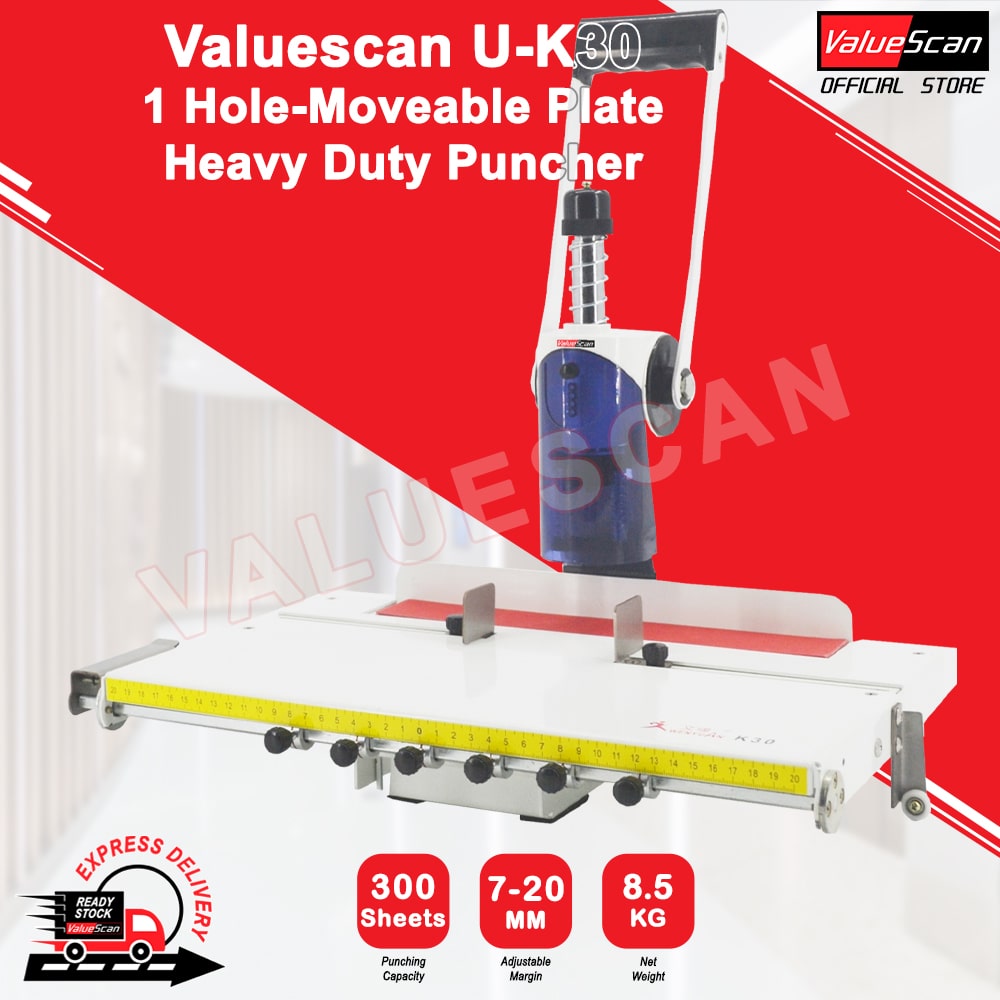 Valuescan U-K30 1 Hole - Moveable Plate Heavy Duty Puncher