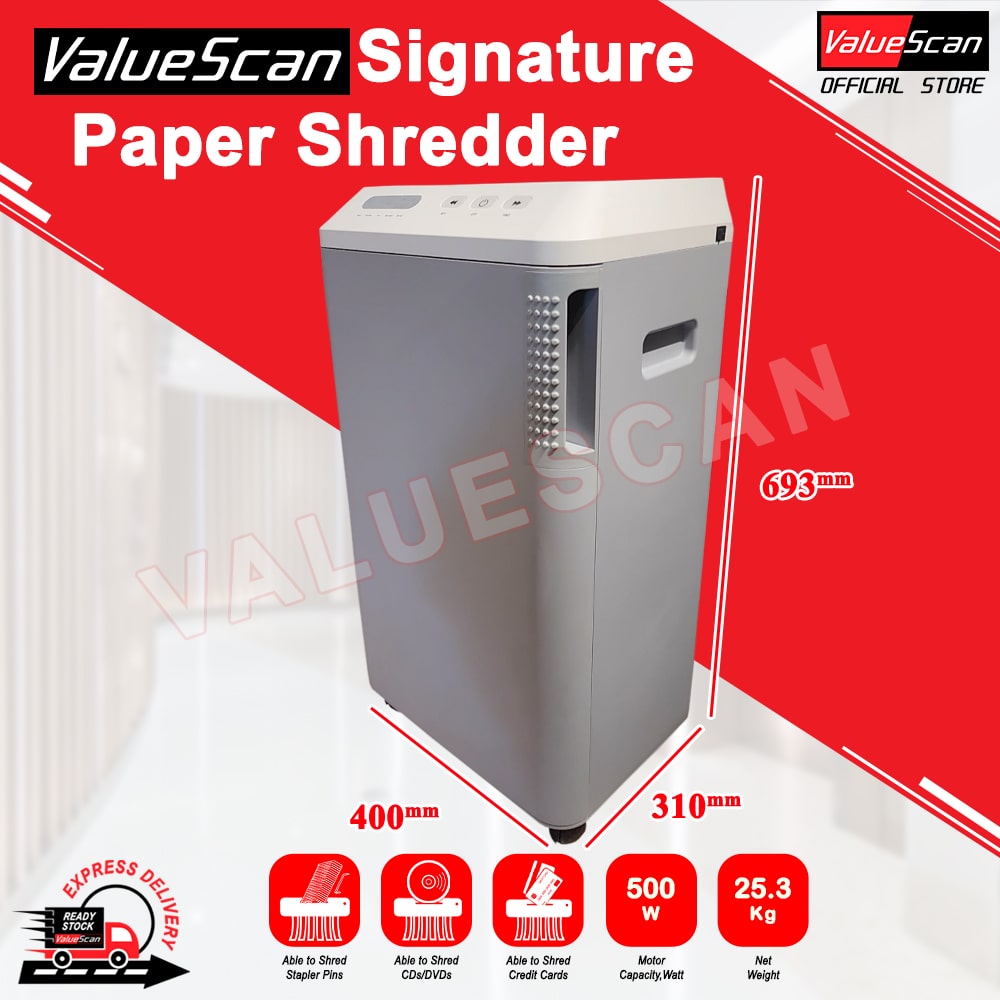 Valuescan SIGNATURE Paper Shredder Machine Sheets Shredding Machine