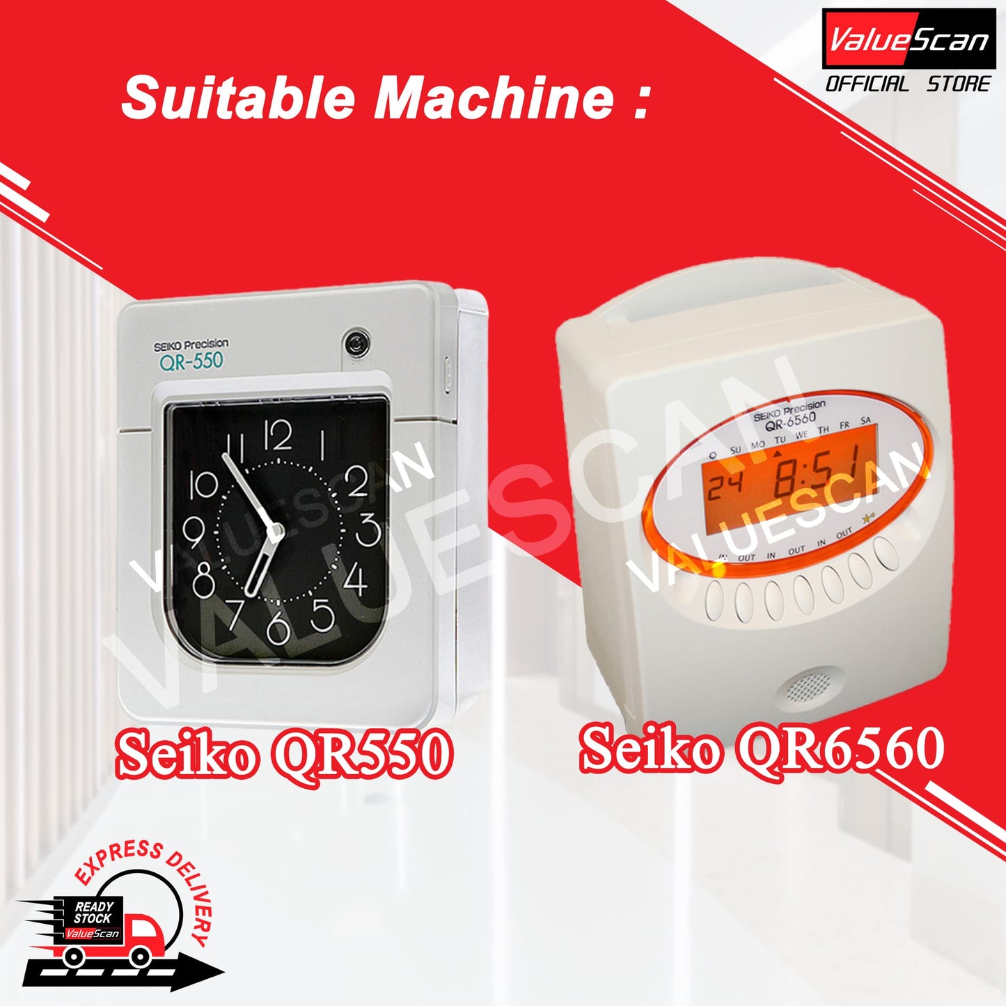 Time Recorder Ribbon - Seiko QR550/ Seiko QR-6560 Ribbon