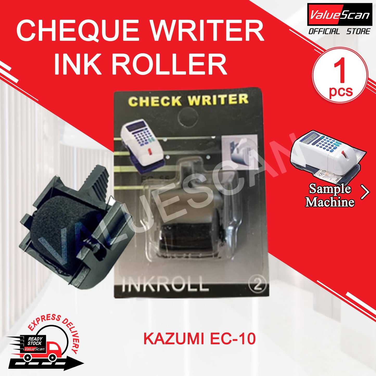 CHEQUE WRITER INK ROLLER ~ KAZUMI EC-10