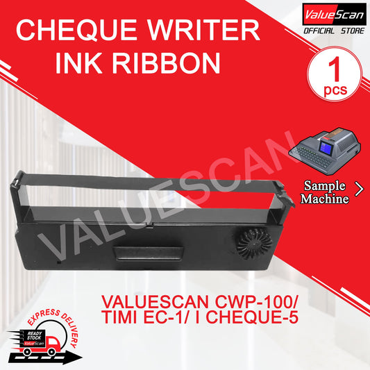 CHEQUE WRITER INK RIBBON ~ VALUESCAN CWP-100/ TIMI EC-1/ I CHEQUE 5 RIBBON