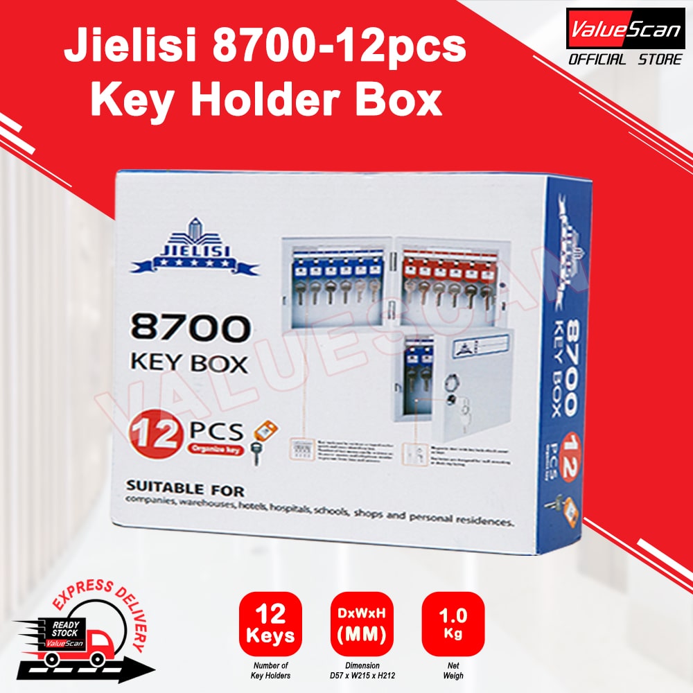 JIELISI 8700 Fully Metal Key Box / Peti Kunci Besi ~High Quality Steel Key Cabinet~ *12 keys *