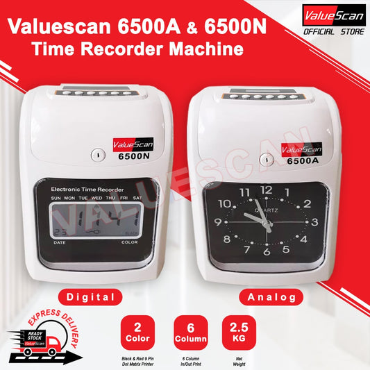 ValueScan 6500-A/N Black Time Recorder/  Watchman Punching / Clocking Machine