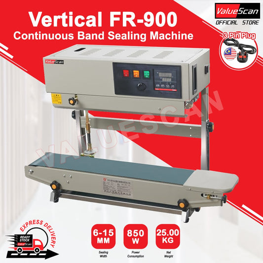 Valuescan Vertical FR-900 Continuous Band Sealer / FR 900 , FKR-900 , FKR 900 Vertical Continues Sealing Machine