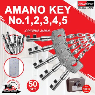 5 KEYS AMANO KEY No.1,2,3,4,5 for Amano Kunci PR-600 12345  Amano Station Key