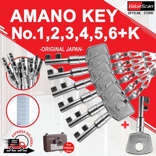 *RM107 =7 KEYS* AMANO KEY No.1,2,3,4,5,6,K for Amano Kunci PR-600 123456 K Amano Station Key