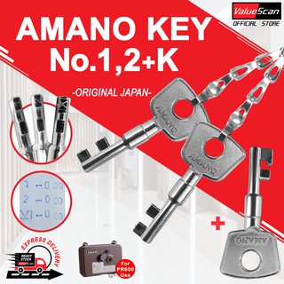 *RM49 =3 KEYS* AMANO KEY No.1,2,K for Amano Kunci PR-600 1 2 K Amano Station Key