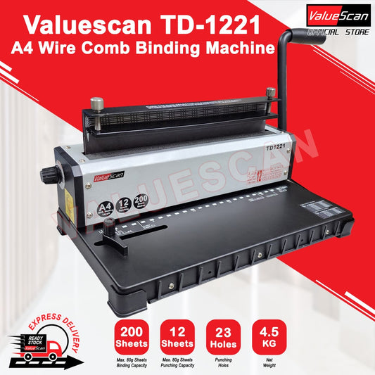 Valuescan TD-1221 A4 Double Loop Wire Binding Machine