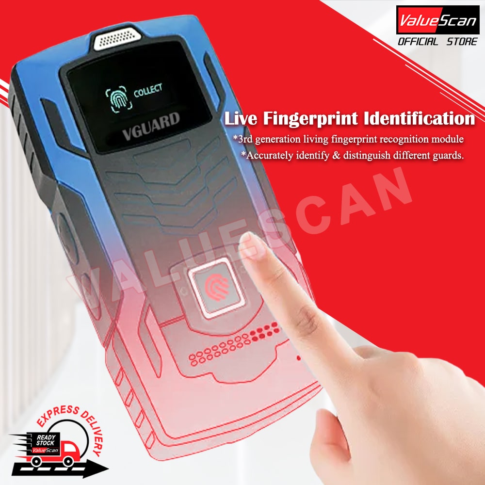 VGUARD by Valuescan 9000-FP Fingerprint Advance 4G Real-time Watchman Patrol Guard Tour Device