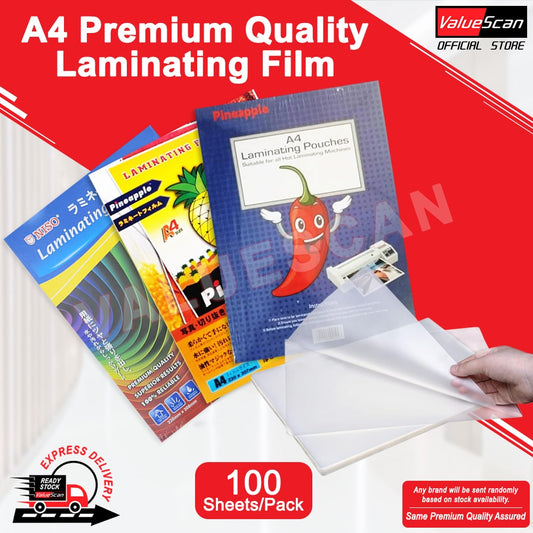 Premium Quality A4 Laminating Film (100 sheets/pck)~ Superior Quality 100 micron thickness