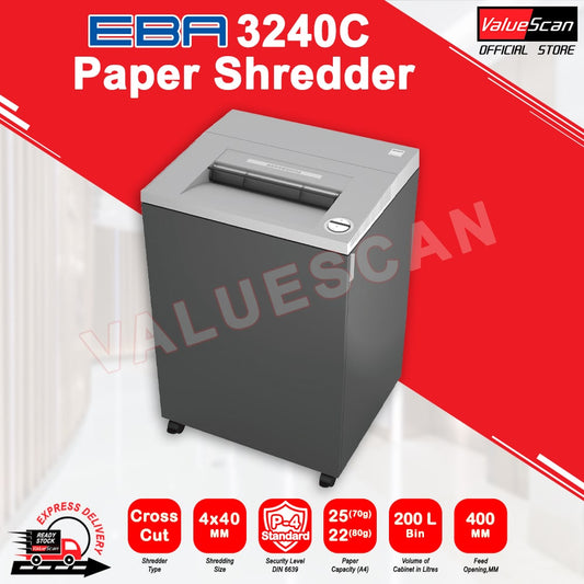EBA 3240C Cross Cut Paper Shredder Machine / Cross Cut Document Shredding Machine