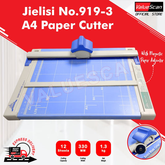 JIELISI No.919-3 A4 Rotary Paper Cutter / Sheet Trimmer