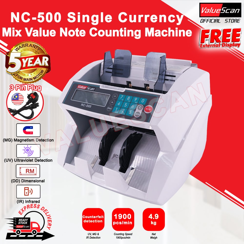 ValueScan NC-500 Single Currency Mix Value Note Counting Machine