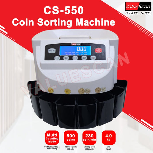 ValueScan CS-550 Coin Sorting Machine / Coin Counting Machine / Coin Sorter