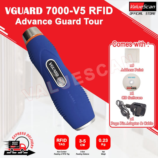 VGUARD by Valuescan 7000-V5 Advance RFID Watchman Patrol/ Guard Tour Device