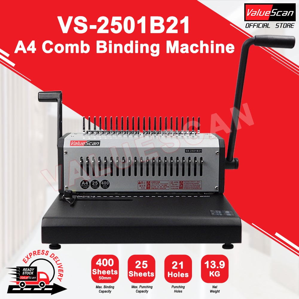 Valuescan VS-2501B21 Heavy Duty Comb Binding Machine A4