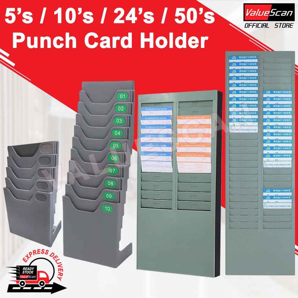 5s / 10s / 24s / 50s Slot Time Recorder Punch Card Rack / Punch Card Holder