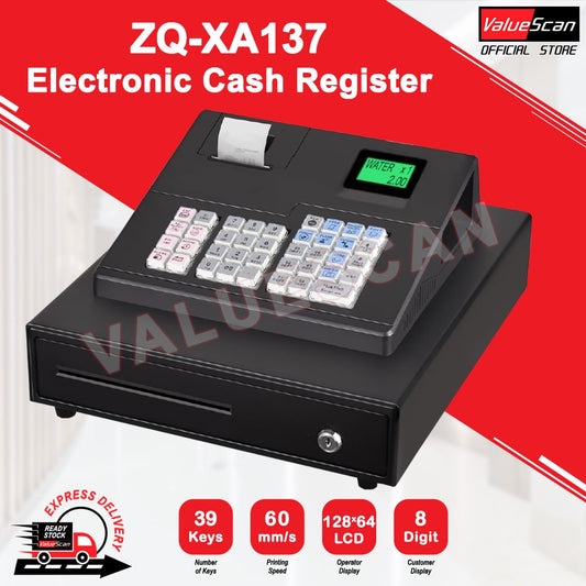 Valuescan - ZQ-XA137 Electronic Cash Register Casher Machine Money Drawer Groceries Mesin Wang Runcit