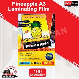 Pineapple A3 Laminating Film (100 sheets/box)~ Superior Quality 100 micron thickness