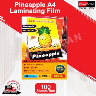 Pineapple A4 Laminating Film (100 sheets/box)~ Superior Quality 100 micron thickness